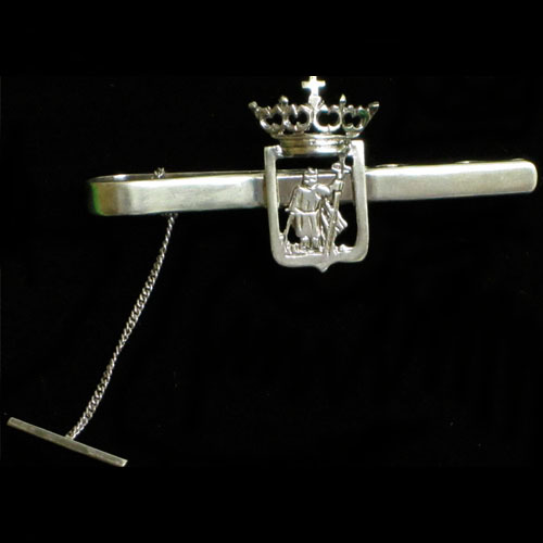 Imagen pasador de corbata escudo de Gijón plata